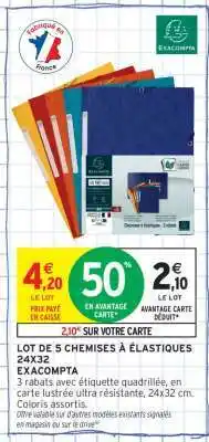 Intermarché Hyper Lot de 5 chemises à élastiques 24x32 offre