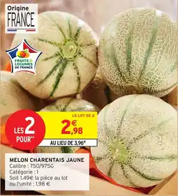 Intermarché Melon charentais jaune offre