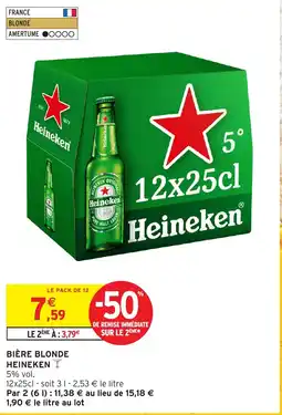 Intermarché Bière blonde heineken offre