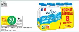 Intermarché LE LAIT SANS LACTOSE À 1% DE MG STÉRILISÉ UHT CANDIA offre