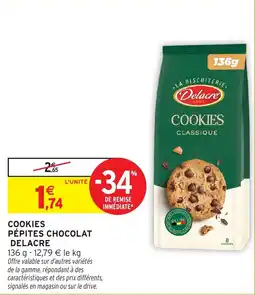 Intermarché Cookies pépites chocolat delacre offre