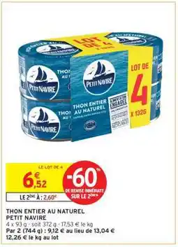 Intermarché THON ENTIER AU NATUREL offre