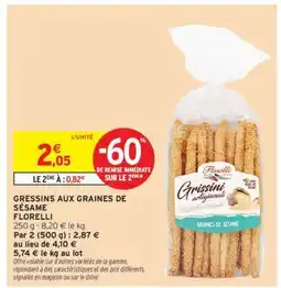 Intermarché GRESSINS AUX GRAINES DE SÉSAME offre