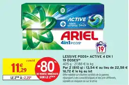 Intermarché Lessive pods+ active 4 en 1 offre