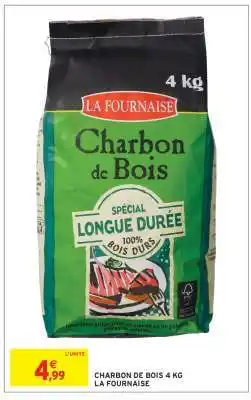Intermarché CHARBON DE BOIS 4 KG LA FOURNAISE offre