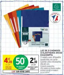 Intermarché LOT DE 5 CHEMISES À ÉLASTIQUES 24X32 EXACOMPTA offre