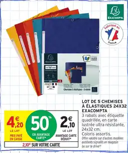 Intermarché Lot de 5 chemises à élastiques exacompta offre