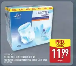 ALDI 20 CULOTTES INCONTINENCE offre