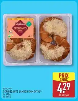 ALDI 4 CROISSANTS JAMBON EMMENTAL offre