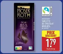 ALDI MOSER ROTH TABLETTE DE CHOCOLAT NOIR 85% offre