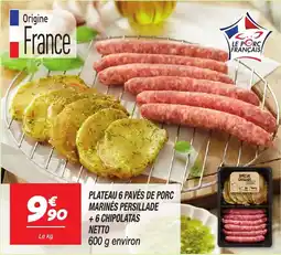 Netto Plateau 6 pavés de porc marinés persillade +6 chipolatas netto offre
