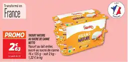 Netto Yaourt nature au sucre de canne netto offre