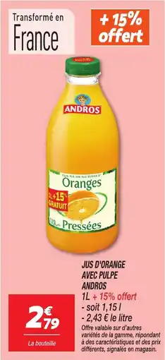 Netto Jus d'orange avec pulpe andros offre