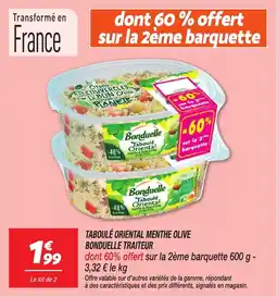 Netto Taboulé oriental menthe olive bonduelle traiteur offre