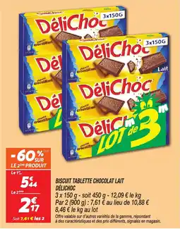 Netto Biscuit tablette chocolat lait délichoc offre