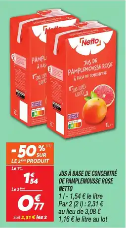 Netto Jus à base de concentré de pamplemousse rose netto offre