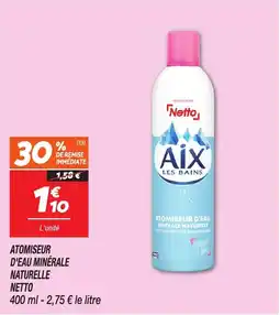 Netto Atomiseur d'eau minérale naturelle netto offre