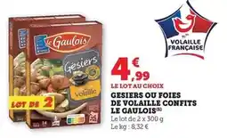 Bi1 Le gaulois - gesiers ou foies de volaille confits offre