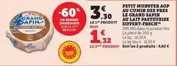Bi1 Fini - petit munster aop au cumin des pres le grand sapin au lait pasteurise offre