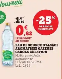 Bi1 Carola - eau de source d'alsace aromatisee gazeuse offre