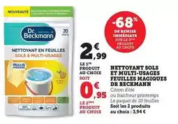 Bi1 Nettoyant sols et multi-usages feuilles magiques offre