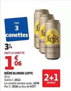 Auchan Supermarché Leffe - bière blonde offre