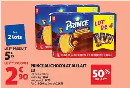 Auchan Supermarché Lu - prince au chocolat au lait offre