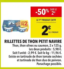 Supeco Petit Navire Rillettes de thon offre