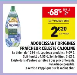 Supeco Cajoline Adoucissant Origines Fraîcheur Céleste offre