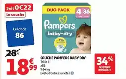 Auchan Supermarché Pampers - couche baby dry offre
