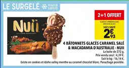 Supeco Nuii 4 bâtonnets glacés caramel salé & macadamia d’Australie offre