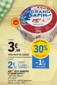E.Leclerc E.leclerc - aop petit munster le grand sapin offre