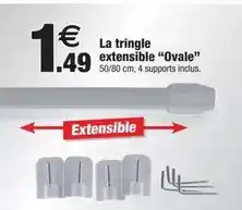 Bazarland La tringle extensible ovale offre