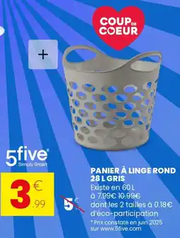 Stokomani Panier à linge rond gris offre