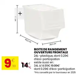 Stokomani Boite de rangement ouverture frontale offre