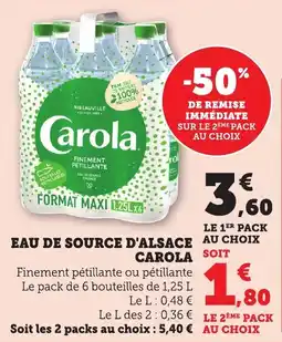Maximarché Eau de source d'alsace au carola offre