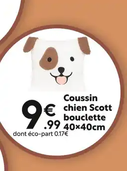 Maxi Bazar Coussin chien Scott bouclette offre