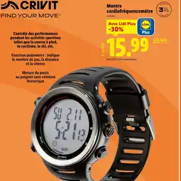 Lidl CRIVIT Montre cardiofréquencemètre offre