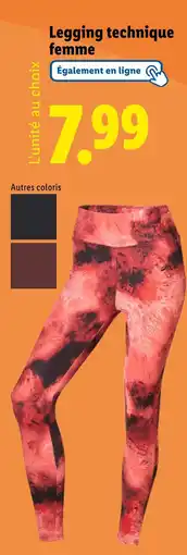Lidl Legging technique femme offre