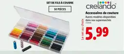 Lidl CRELANDO Set de fils à coudre 50 pièces offre