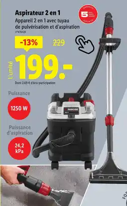 Lidl PARKSIDE Aspirateur 2 en 1 offre