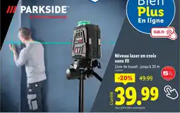 Lidl Parkside Niveau laser en croix sans fil offre