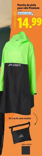 Lidl Crivit Poncho de pluie pour vélo Premium offre