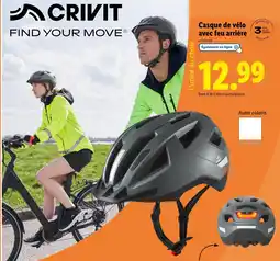 Lidl CRIVIT Casque de vélo avec feu arrière offre