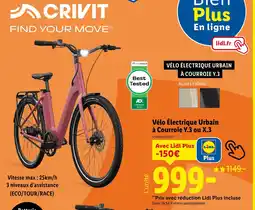 Lidl Crivit Vélo électrique urbain à courroie Y.3 ou X.3 offre