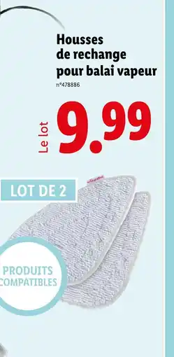 Lidl Housses de rechange pour balai vapeur offre
