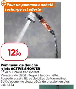 Weldom Pommeau de douche 3 jets ACTIVE SHOWER offre