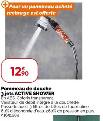 Weldom Pommeau de douche 3 jets ACTIVE SHOWER offre