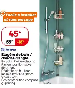 Weldom Sensea Étagère de bain / douche d'angle offre