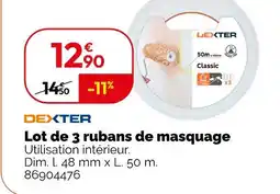 Weldom DEXTER Lot de 3 rubans de masquage offre